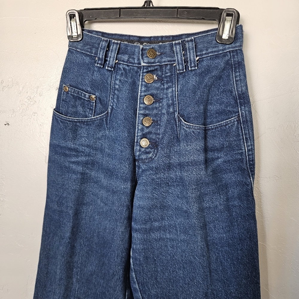 Silver Lake Wrangler Vintage Women's 5/6x36 High-Waisted Button-Fly Blue Jeans - Picture 2 of 8